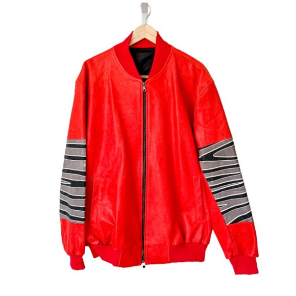 Custom Patched Sleeve Leather Jacket